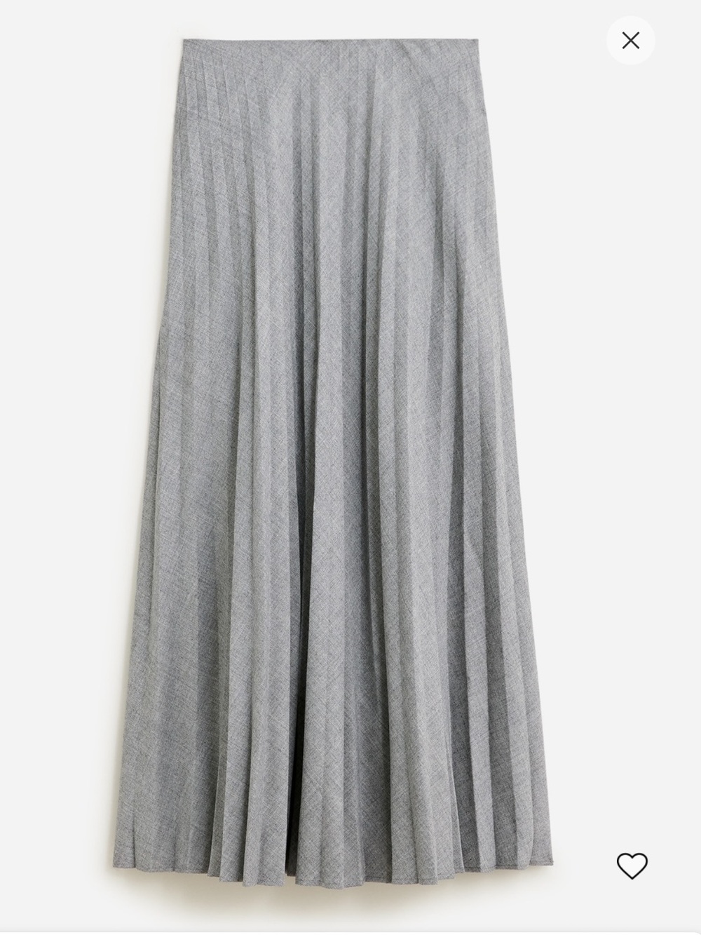 J. Crew Gray Pleated Pull on Midi Skirt in wool blend